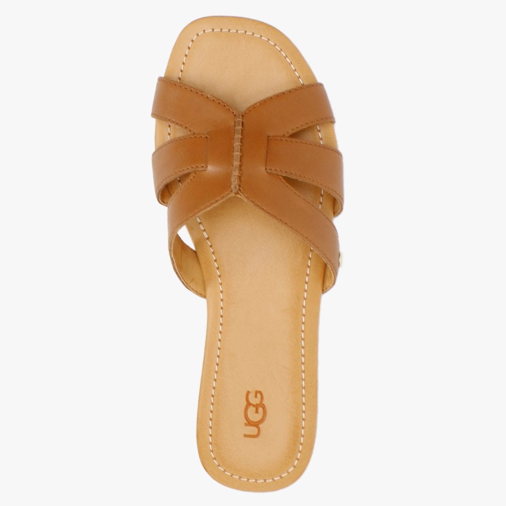 Teague Tan Leather Sliders