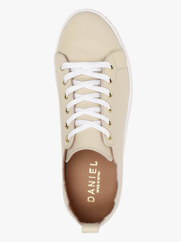 Scallop Beige Leather Trainers