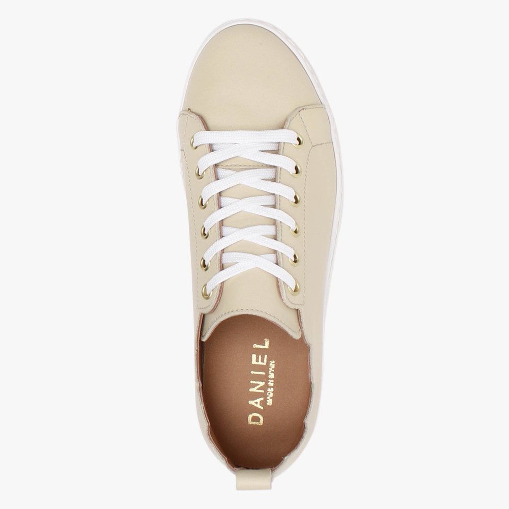 Scallop Beige Leather Trainers