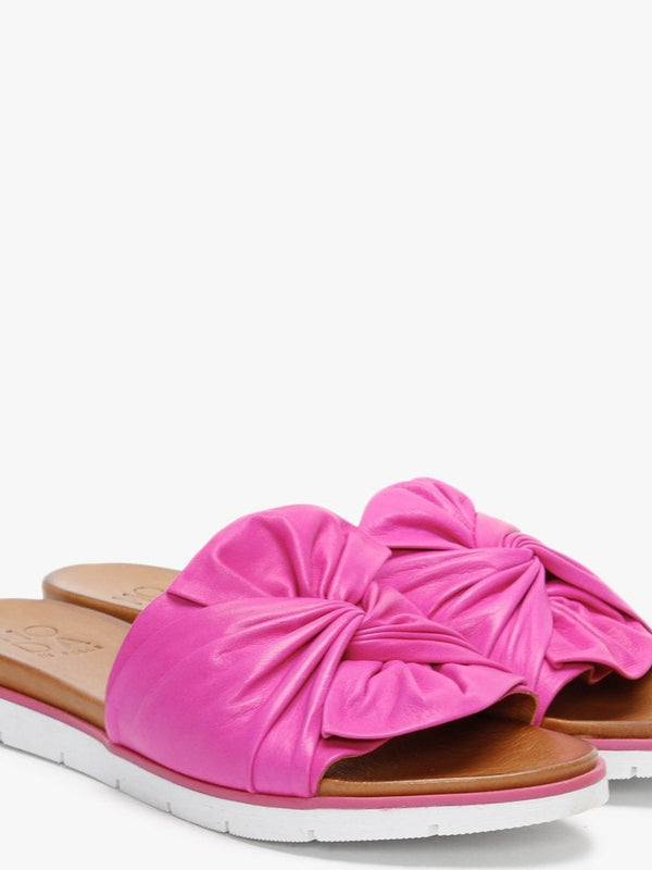 Organzana Fuchsia Leather Mules