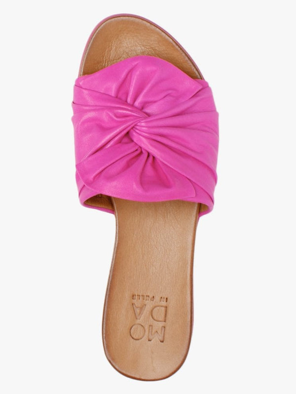 Organzana Fuchsia Leather Mules