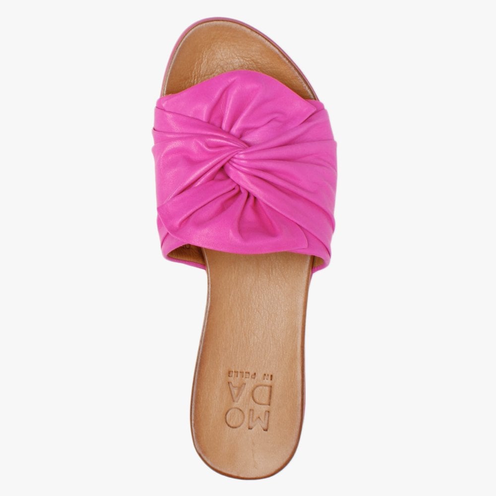 Organzana Fuchsia Leather Mules