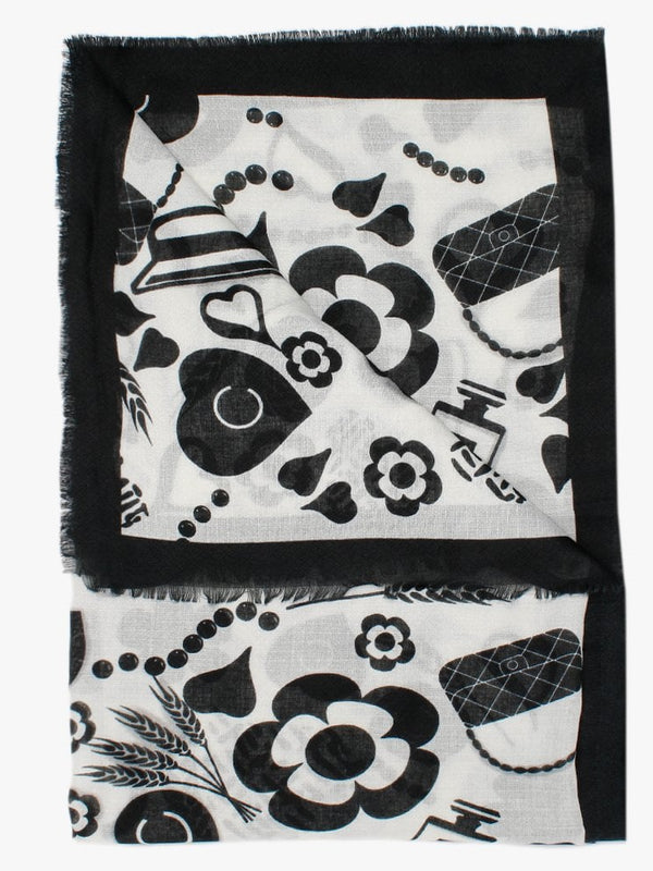 Cream Multi Patterned Scarf