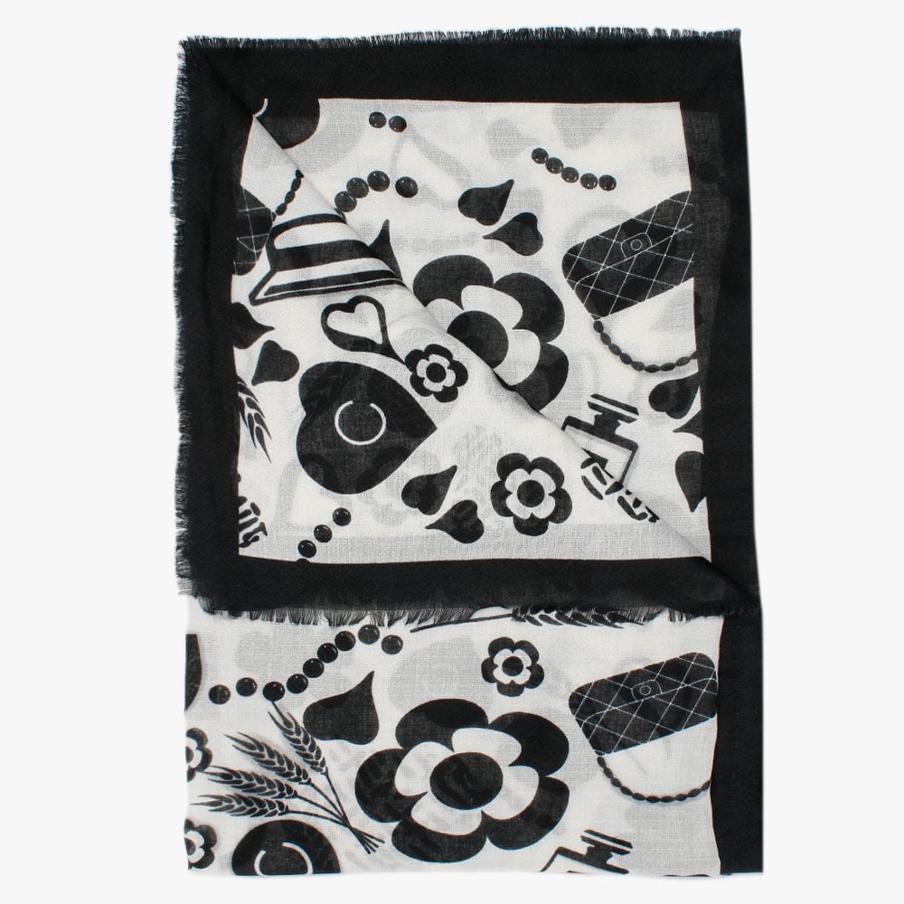 Cream Multi Patterned Scarf