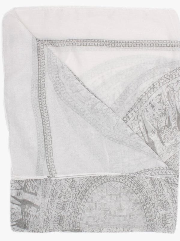 Grey Deer Print Scarf