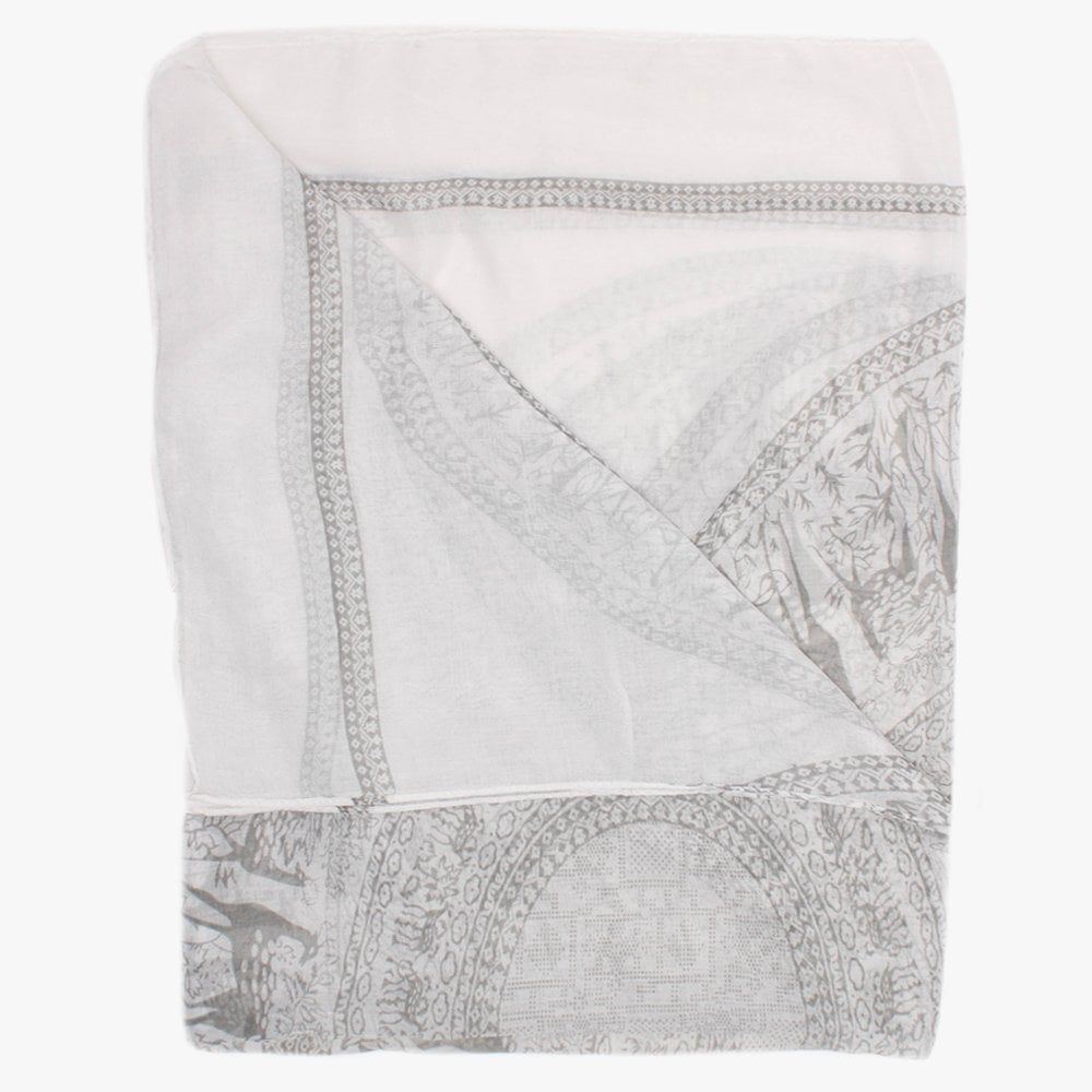 Grey Deer Print Scarf