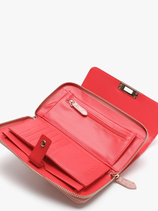 Anastasia Cipria Moc Croc Wallet On A Chain