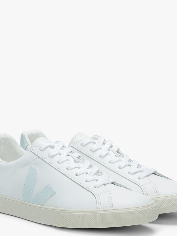 Esplar Logo Extra White Menthol Leather Trainers