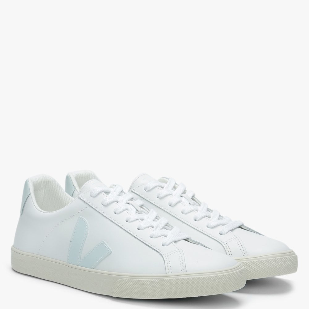 Esplar Logo Extra White Menthol Leather Trainers