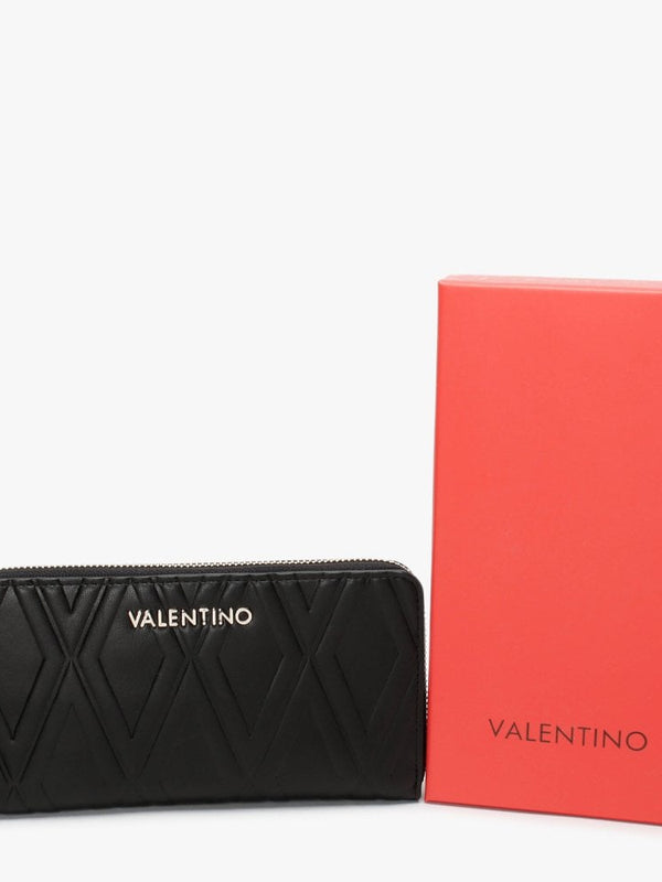 Pepa Black Zip Around Quilted Wallet