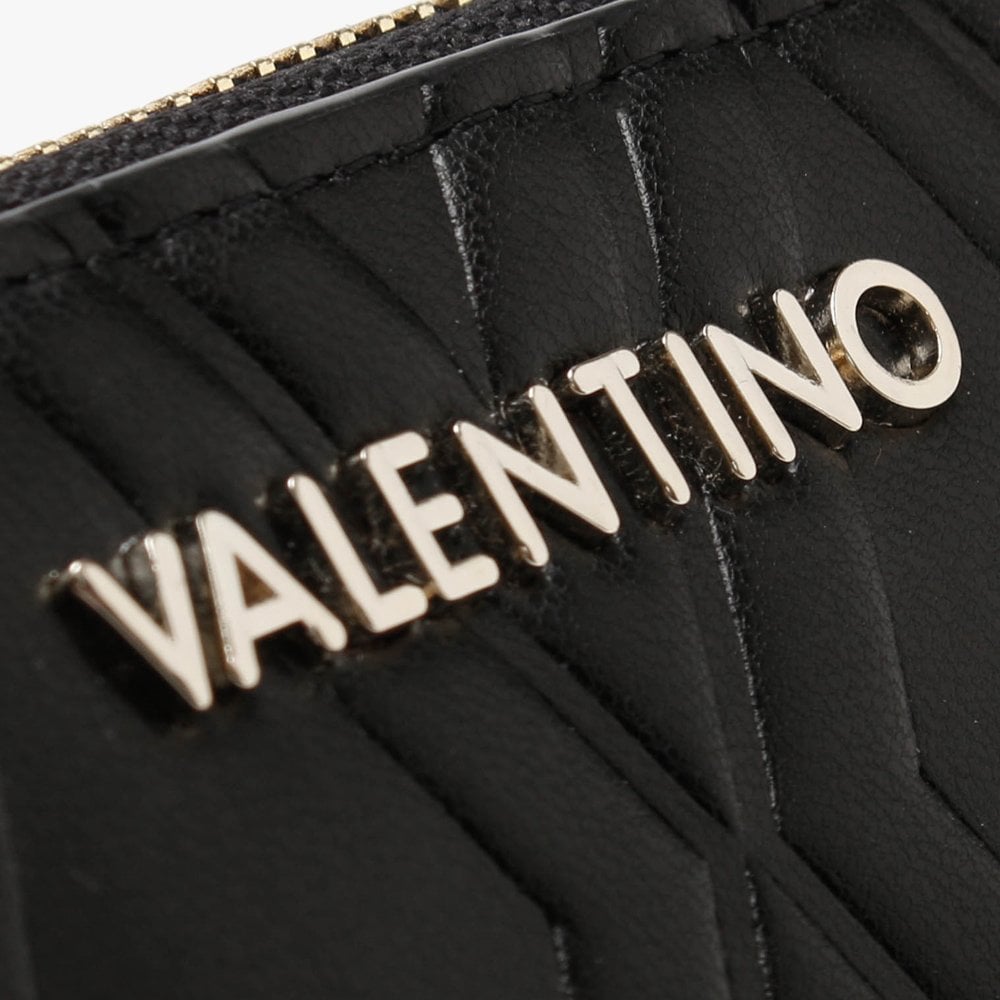 Pepa Black Zip Around Quilted Wallet