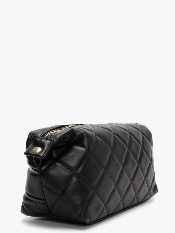 Ada Black Quilted Cosmetic Case