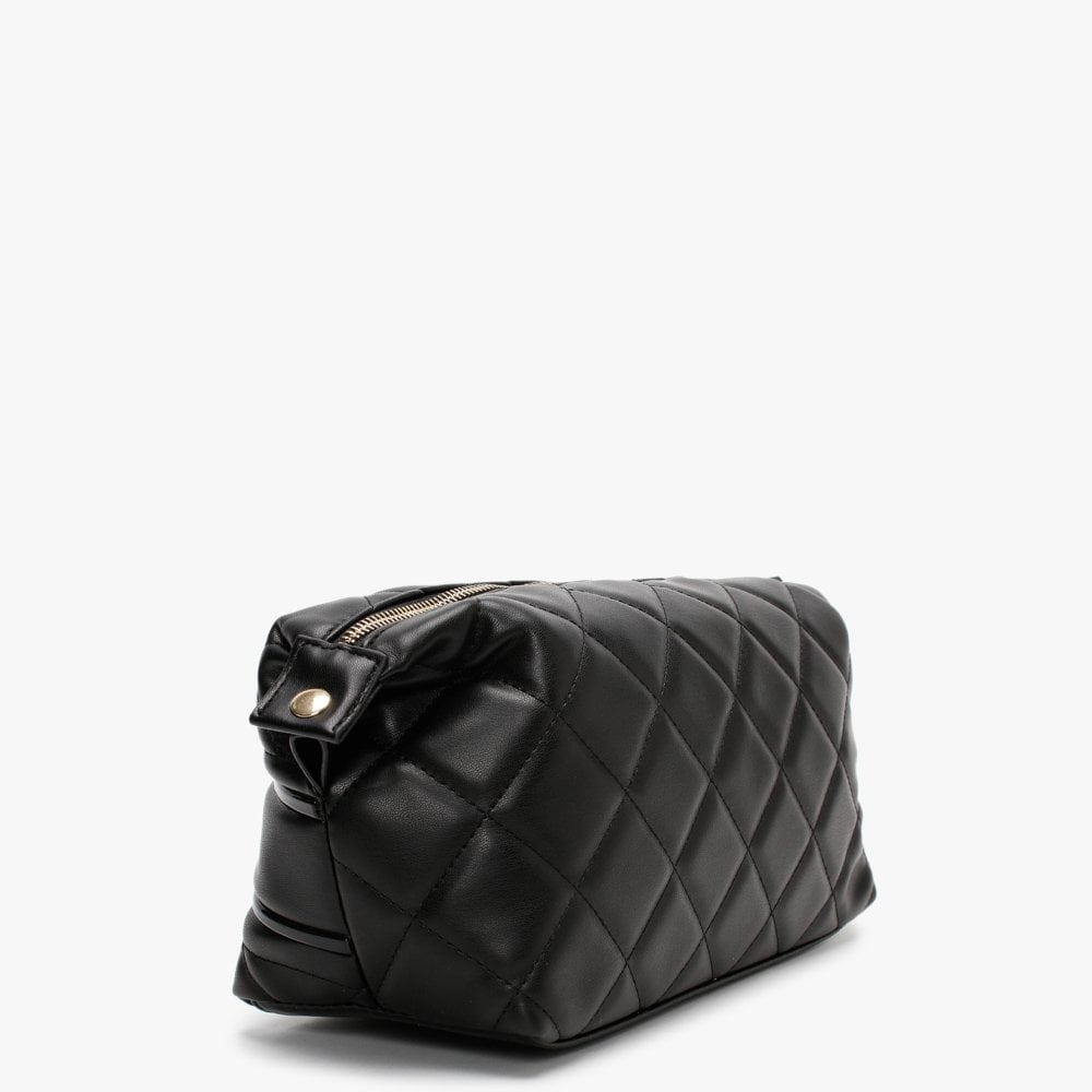 Ada Black Quilted Cosmetic Case