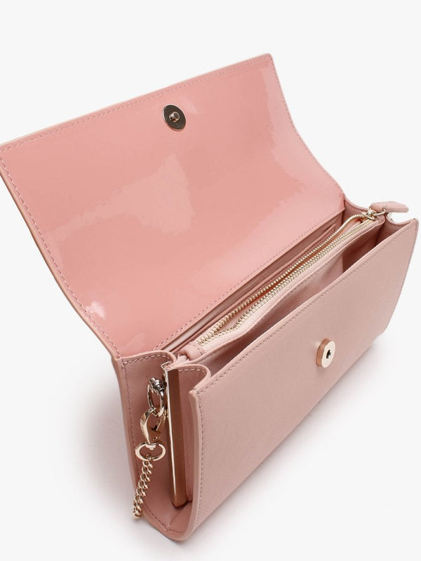 Castilla Cipria Patent Flap Pochette Bag