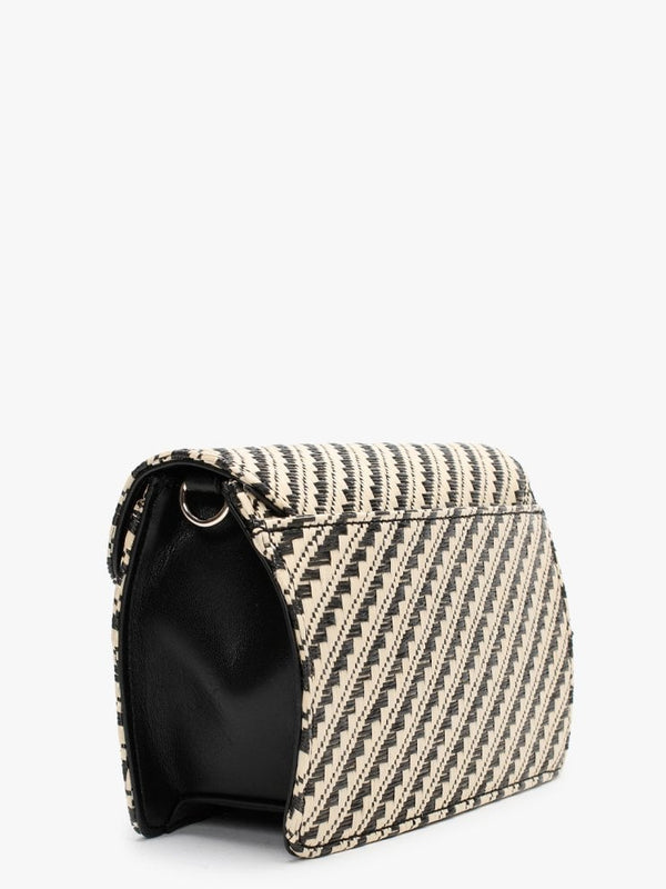 Amanda Nero & Ecru Woven Pochette Bag