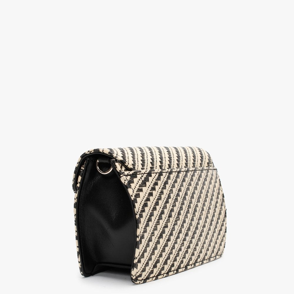 Amanda Nero & Ecru Woven Pochette Bag