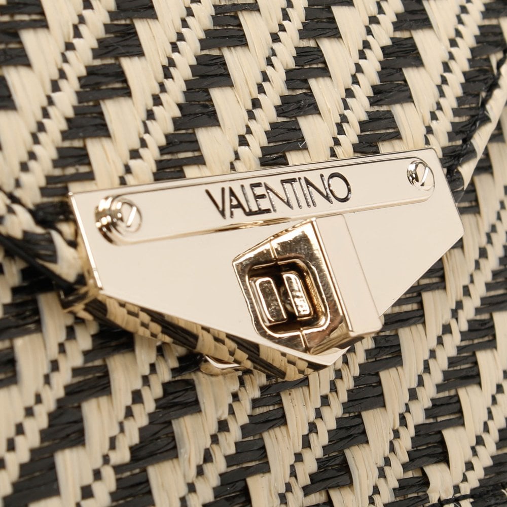 Amanda Nero & Ecru Woven Pochette Bag