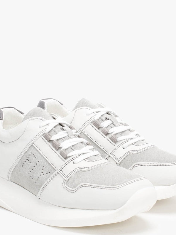 Lott White Concreate Leather & Suede Trainers
