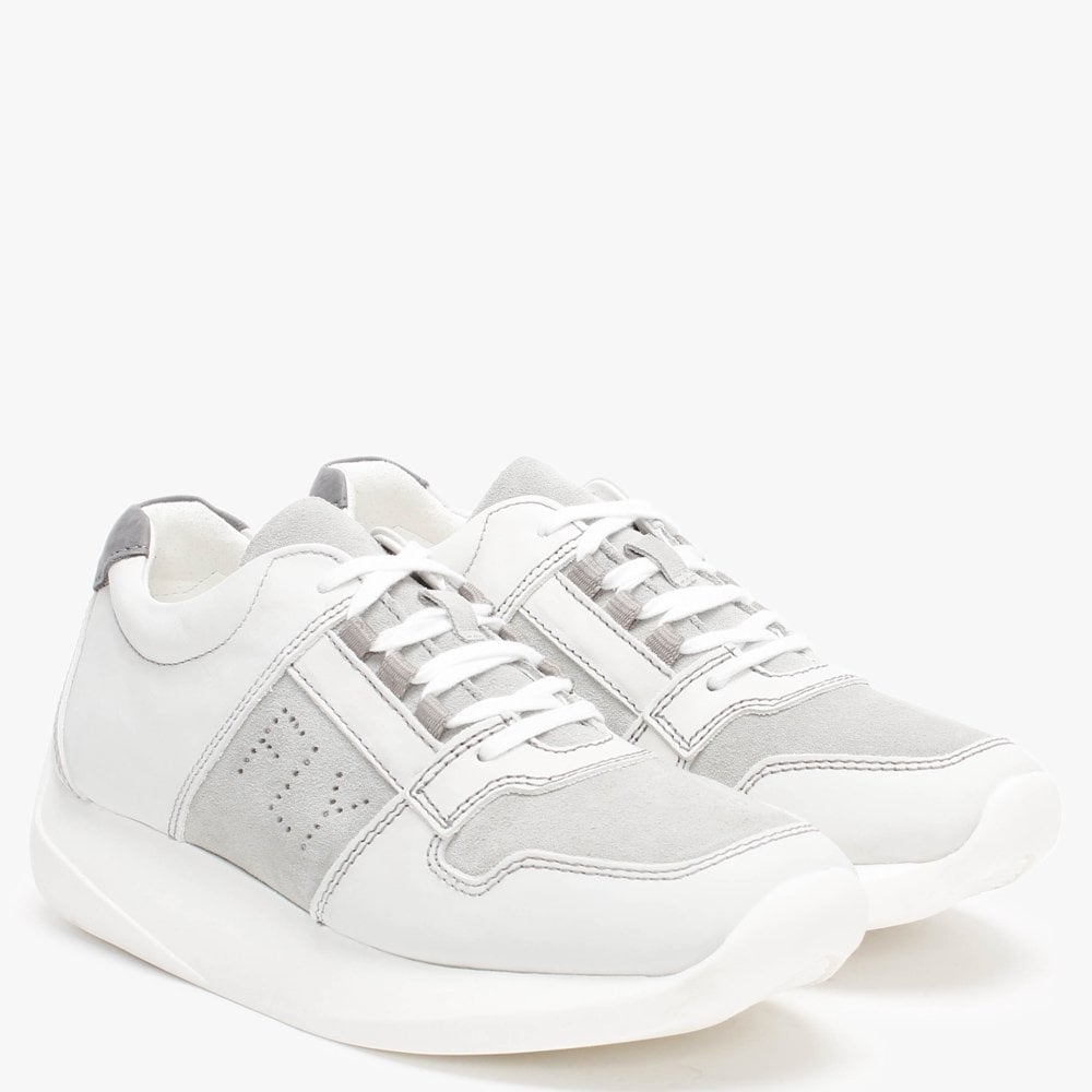 Lott White Concreate Leather & Suede Trainers