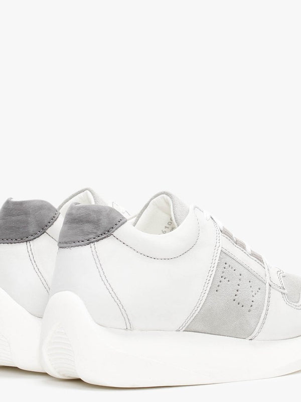 Lott White Concreate Leather & Suede Trainers
