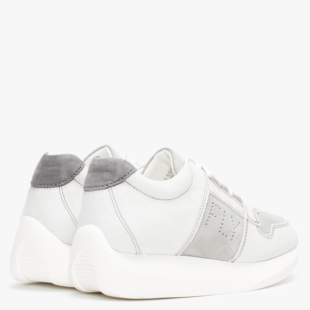 Lott White Concreate Leather & Suede Trainers