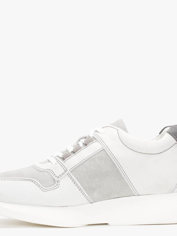 Lott White Concreate Leather & Suede Trainers
