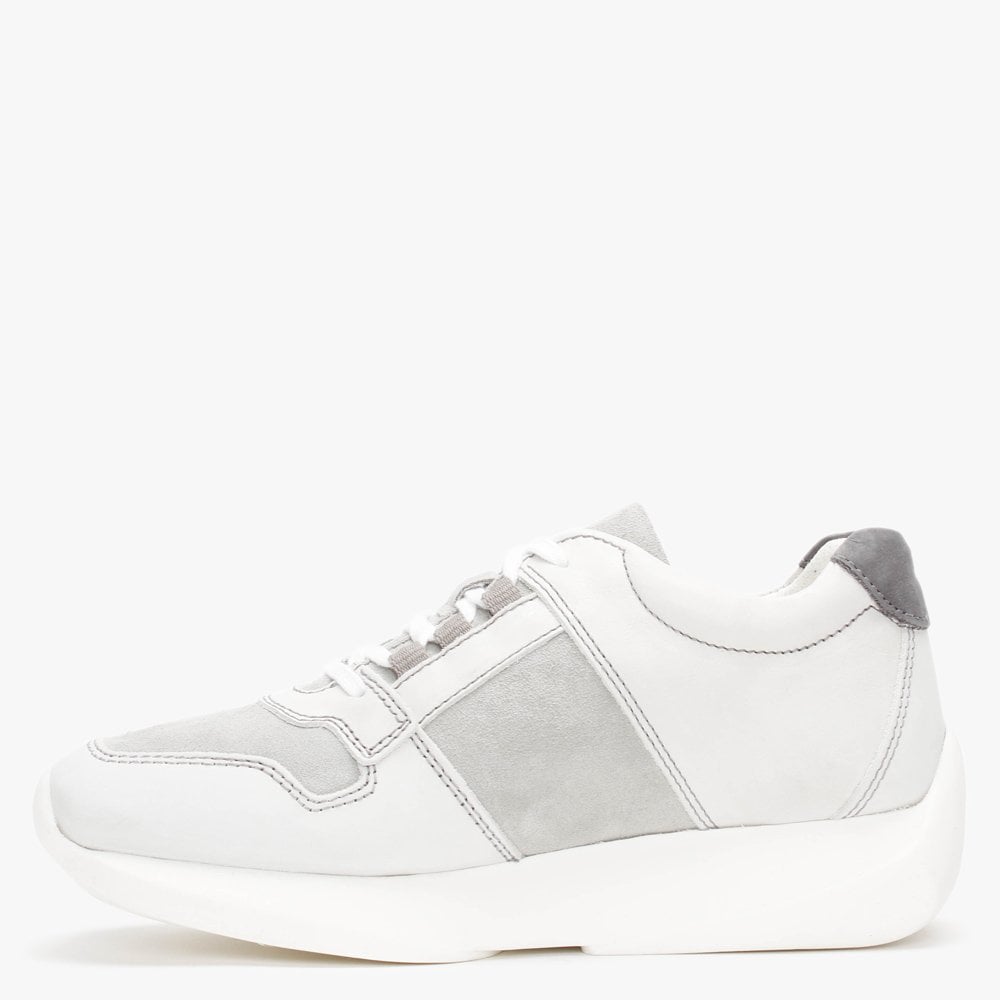 Lott White Concreate Leather & Suede Trainers