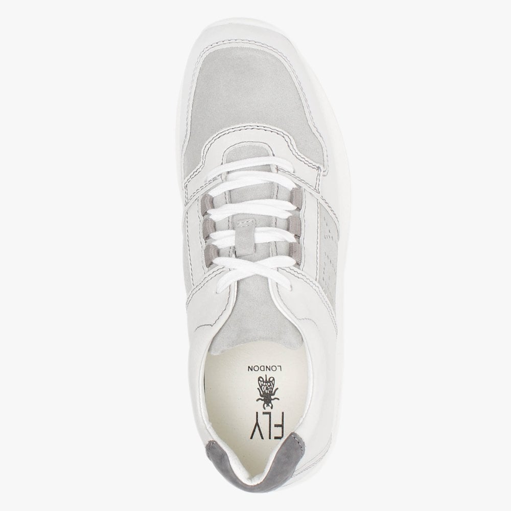Lott White Concreate Leather & Suede Trainers
