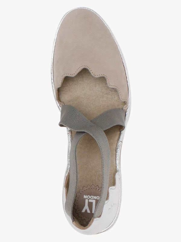 Lago Concrete & Silver Low Wedge Shoes