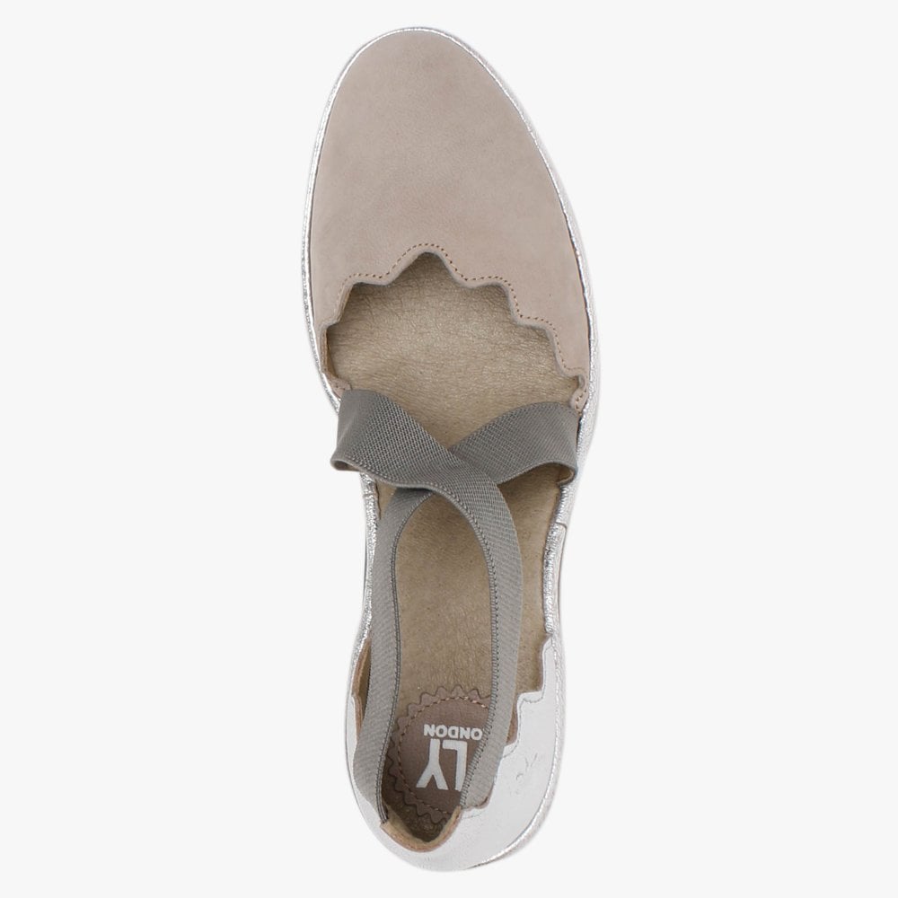 Lago Concrete & Silver Low Wedge Shoes