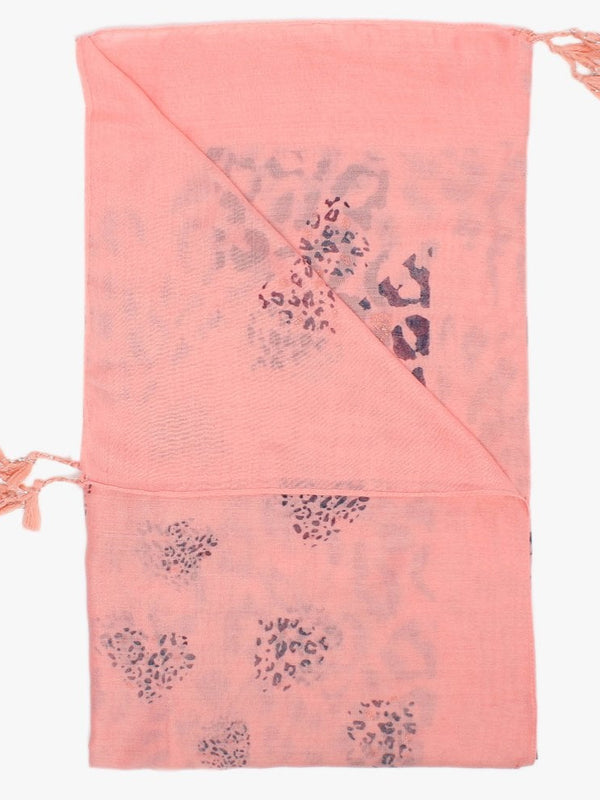 Pink Leopard Print Glitter Scarf