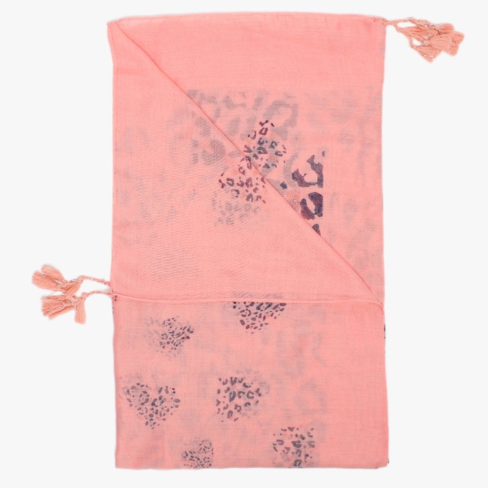 Pink Leopard Print Glitter Scarf