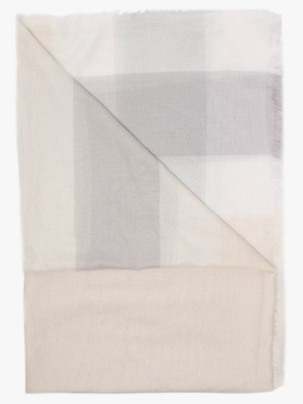 Beige Patterned Fayed Edge Scarf