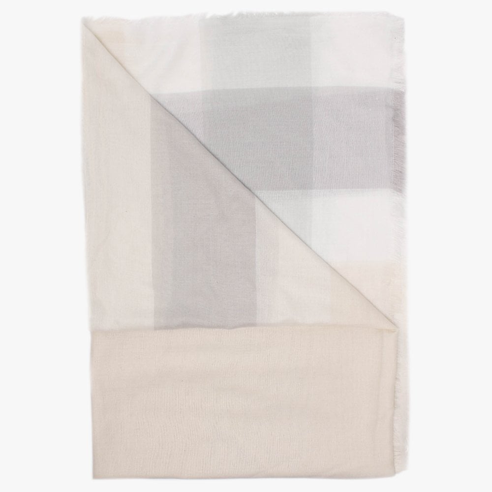 Beige Patterned Fayed Edge Scarf