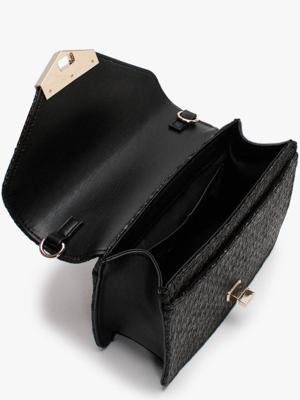 Amanda Nero Woven Pochette Bag