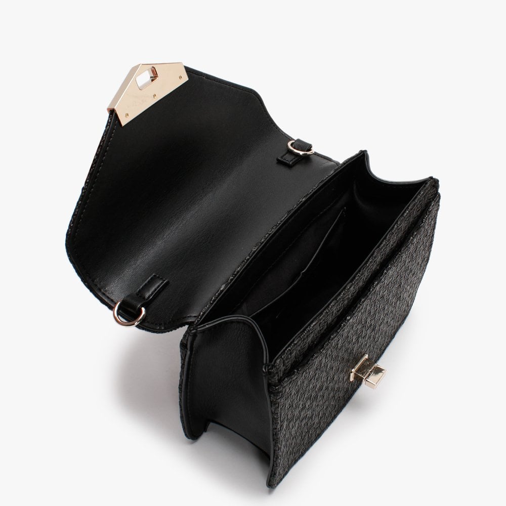 Amanda Nero Woven Pochette Bag