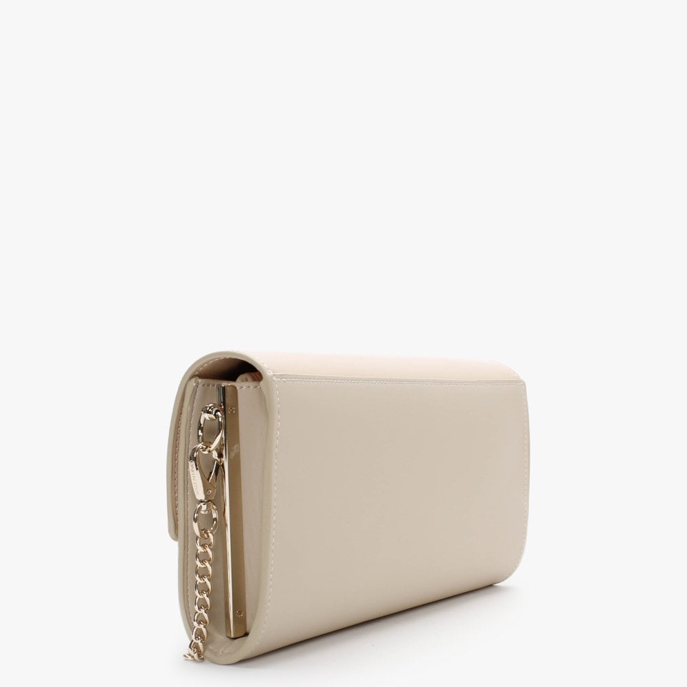 Castilla Ecru Patent Flap Pochette Bag