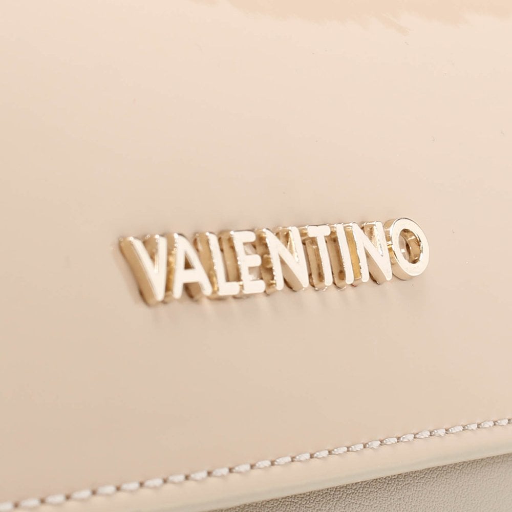Castilla Ecru Patent Flap Pochette Bag