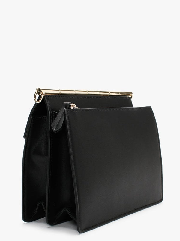 Amalia Black Structured Satchel Bag