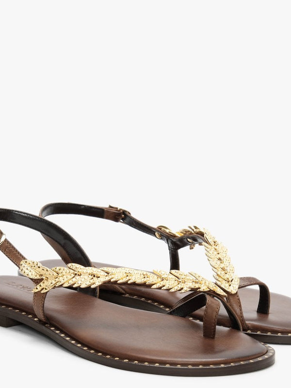 Roleaf Brown Leather Sandals