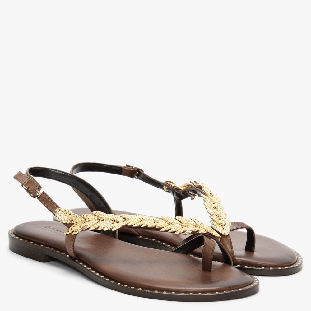 Roleaf Brown Leather Sandals