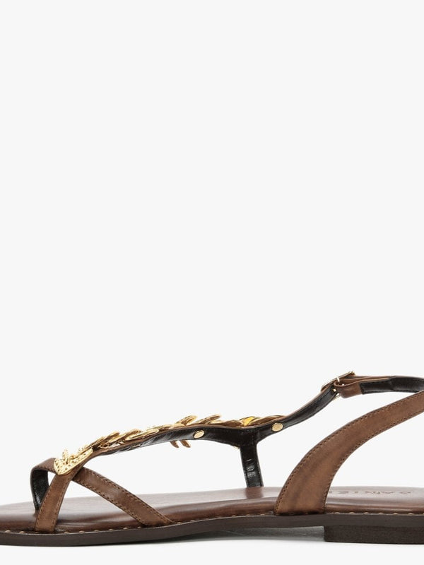 Roleaf Brown Leather Sandals