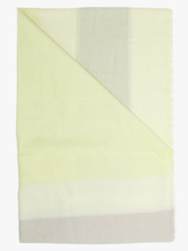 Yellow & Grey Patterned Fayed Edge Scarf
