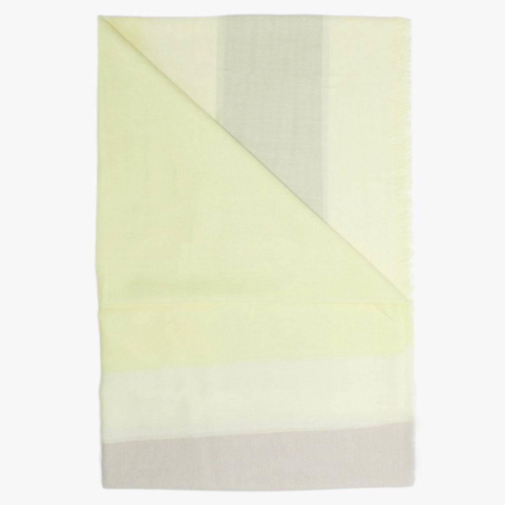 Yellow & Grey Patterned Fayed Edge Scarf