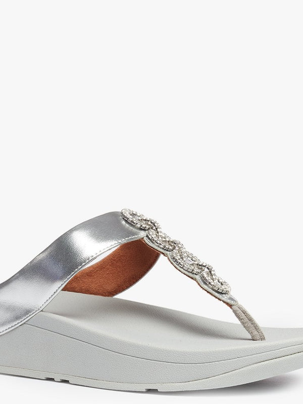 Fino Sparkle Silver Toe Post Sandals