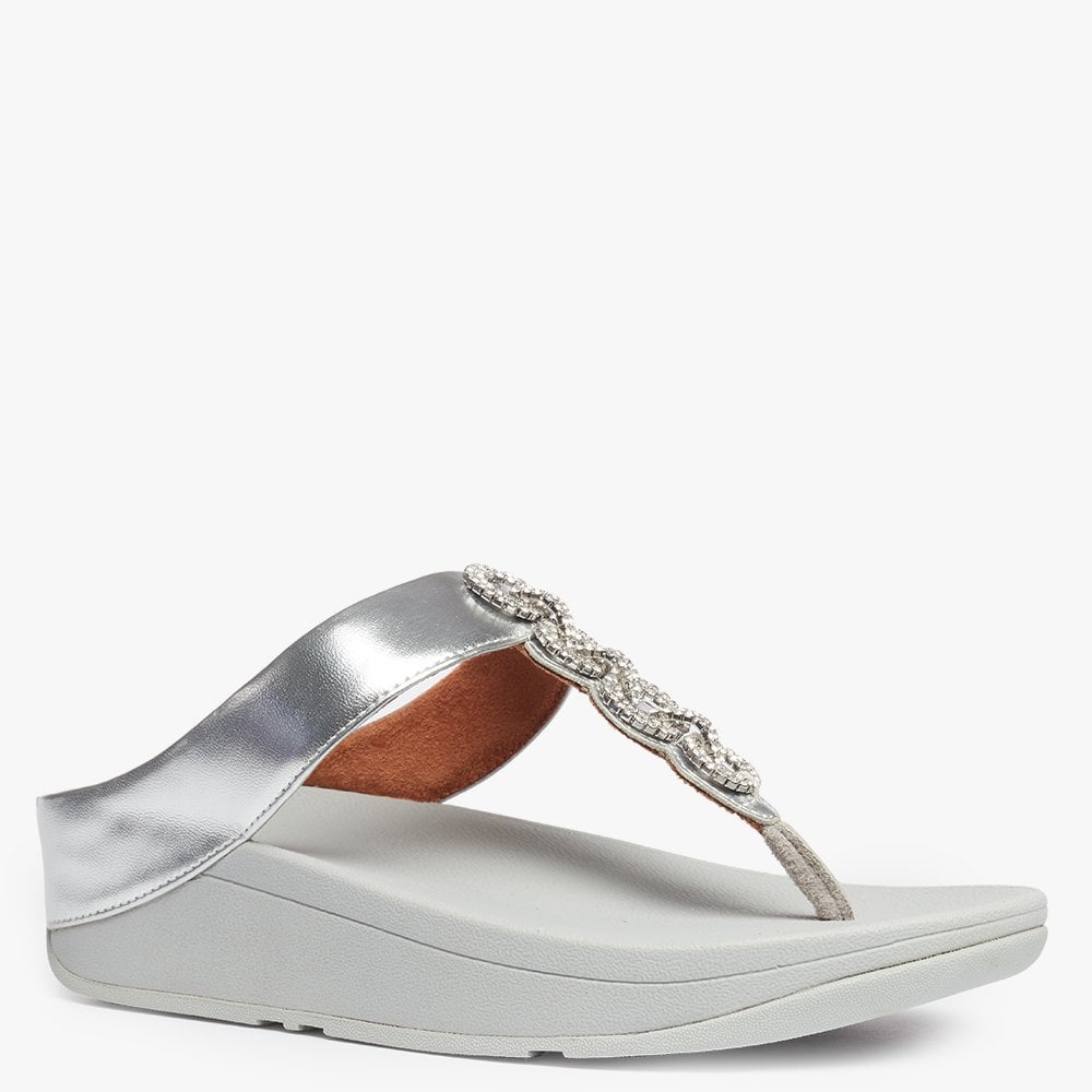 Fino Sparkle Silver Toe Post Sandals