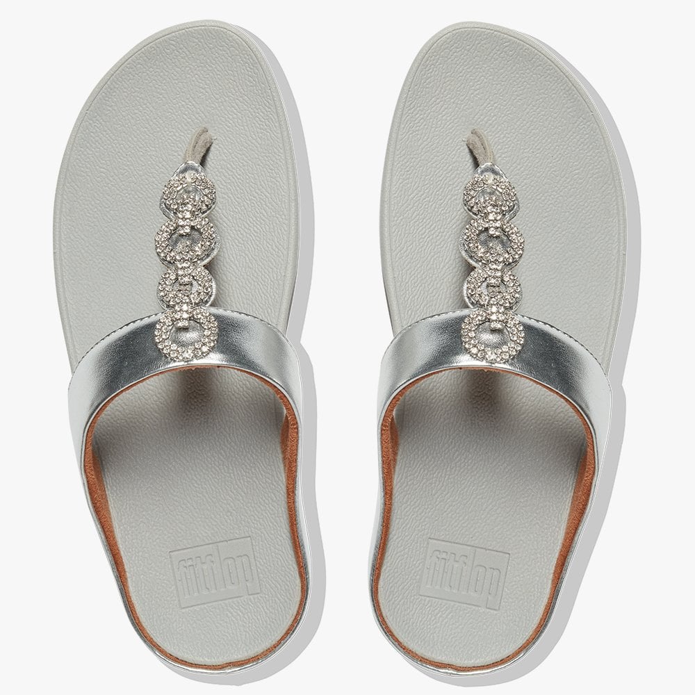 Fino Sparkle Silver Toe Post Sandals
