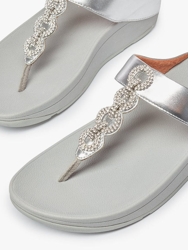 Fino Sparkle Silver Toe Post Sandals