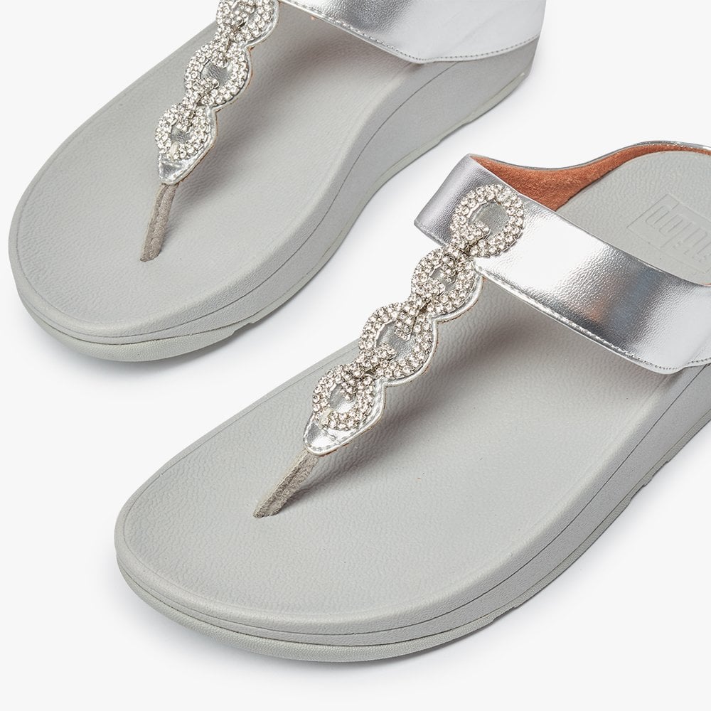 Fino Sparkle Silver Toe Post Sandals