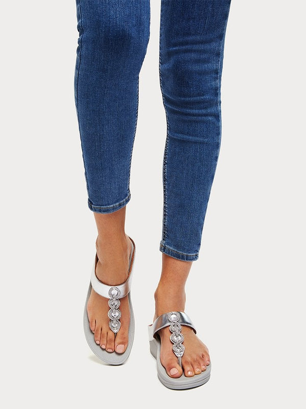 Fino Sparkle Silver Toe Post Sandals